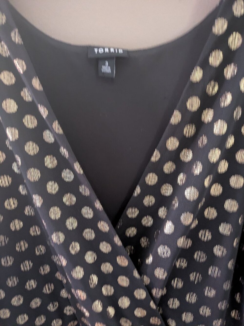 torrid elegant black and gold metallic polka dots mini dress pockets 3X #880